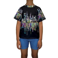 City Panorama Kids  Short Sleeve Swimwear by Valentinaart