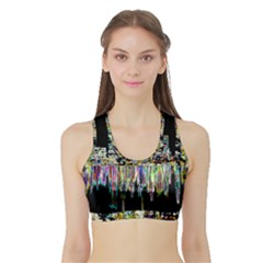 City Panorama Sports Bra With Border by Valentinaart