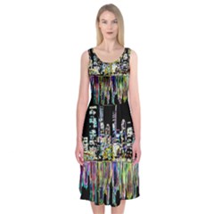 City Panorama Midi Sleeveless Dress by Valentinaart