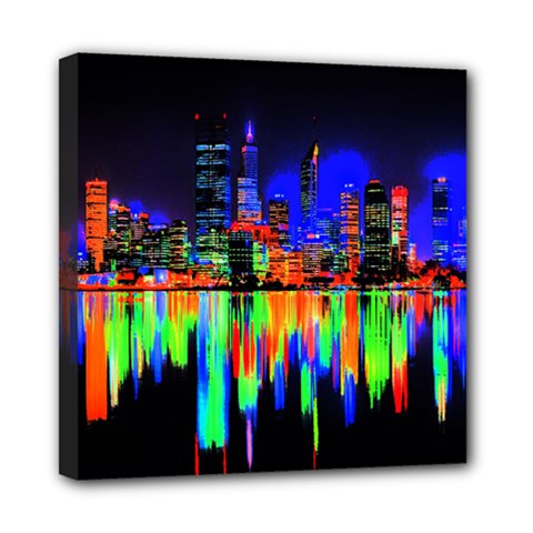 City Panorama Mini Canvas 8  X 8  by Valentinaart