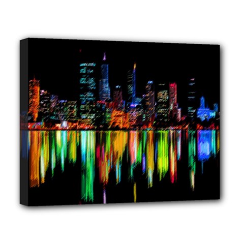 City Panorama Deluxe Canvas 20  X 16   by Valentinaart