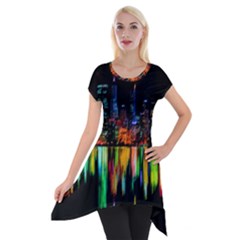 City Panorama Short Sleeve Side Drop Tunic by Valentinaart