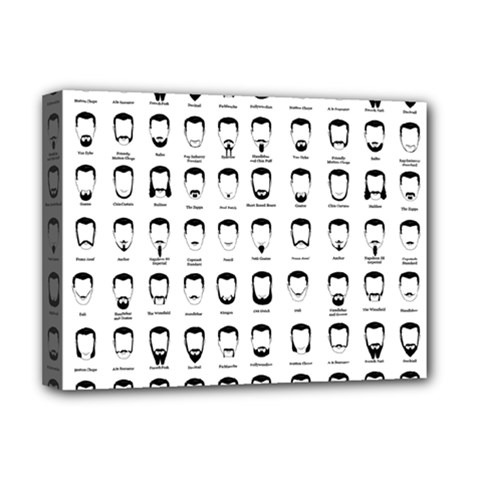 Beard Types Pattern Deluxe Canvas 16  X 12   by Valentinaart