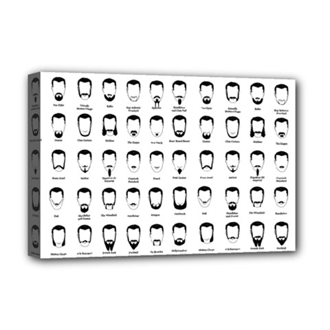 Beard Types Pattern Deluxe Canvas 18  X 12   by Valentinaart