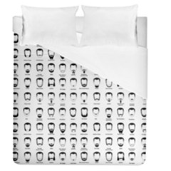 Beard Types Pattern Duvet Cover (queen Size) by Valentinaart