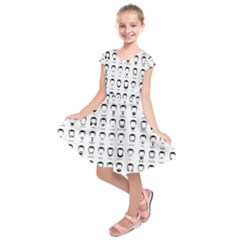 Beard Types Pattern Kids  Short Sleeve Dress by Valentinaart