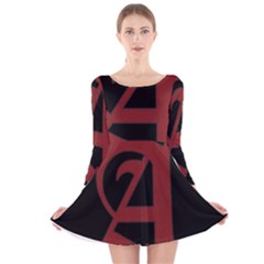 The Scarlet Letter Long Sleeve Velvet Skater Dress by Valentinaart