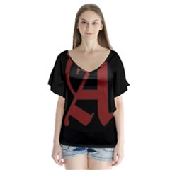 The Scarlet Letter Flutter Sleeve Top by Valentinaart