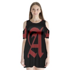 The Scarlet Letter Shoulder Cutout Velvet  One Piece by Valentinaart