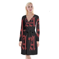 The Scarlet Letter Long Sleeve Velvet Front Wrap Dress by Valentinaart