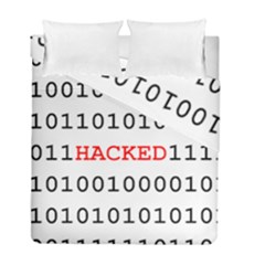 Binary Black Cyber Data Digits Duvet Cover Double Side (full/ Double Size) by Nexatart