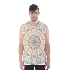 Blue Circle Ornaments Men s Basketball Tank Top by Nexatart