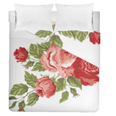 Flower Rose Pink Red Romantic Duvet Cover Double Side (queen Size) by Nexatart