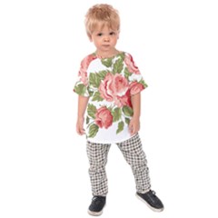 Flower Rose Pink Red Romantic Kids  Raglan Tee