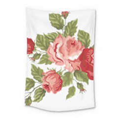 Flower Rose Pink Red Romantic Small Tapestry by Nexatart