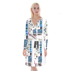 Arduino Arduino Uno Electronic Long Sleeve Velvet Front Wrap Dress by Nexatart