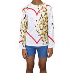 Heart Transparent Background Love Kids  Long Sleeve Swimwear by Nexatart