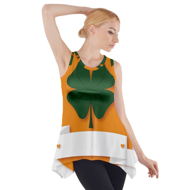 St Patricks Day Ireland Clover Side Drop Tank Tunic