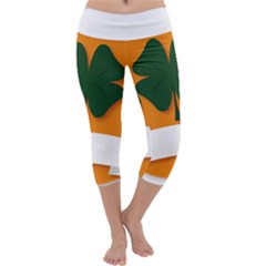 St Patricks Day Ireland Clover Capri Yoga Leggings by Nexatart