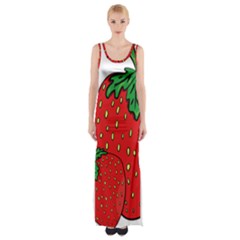 Strawberry Holidays Fragaria Vesca Maxi Thigh Split Dress by Nexatart