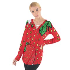 Strawberry Holidays Fragaria Vesca Women s Tie Up Tee by Nexatart