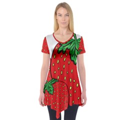 Strawberry Holidays Fragaria Vesca Short Sleeve Tunic  by Nexatart