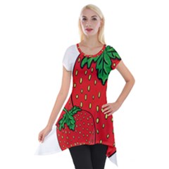 Strawberry Holidays Fragaria Vesca Short Sleeve Side Drop Tunic by Nexatart