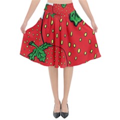 Strawberry Holidays Fragaria Vesca Flared Midi Skirt by Nexatart