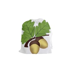 Acorn Hazelnuts Nature Forest Drawstring Pouches (small)  by Nexatart