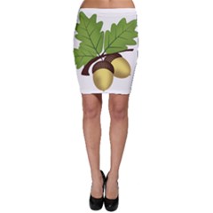 Acorn Hazelnuts Nature Forest Bodycon Skirt by Nexatart