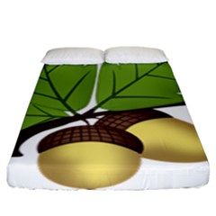 Acorn Hazelnuts Nature Forest Fitted Sheet (king Size) by Nexatart