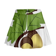 Acorn Hazelnuts Nature Forest Mini Flare Skirt by Nexatart