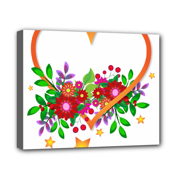 Heart Flowers Sign Canvas 10  x 8 