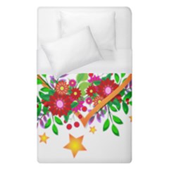 Heart Flowers Sign Duvet Cover (single Size) by Nexatart