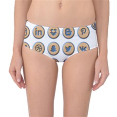 Social Media Icon Icons Social Mid-waist Bikini Bottoms by Nexatart