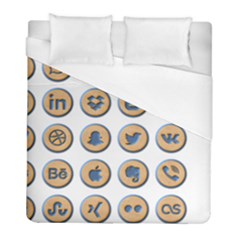 Social Media Icon Icons Social Duvet Cover (full/ Double Size) by Nexatart