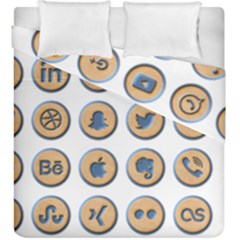 Social Media Icon Icons Social Duvet Cover Double Side (king Size)