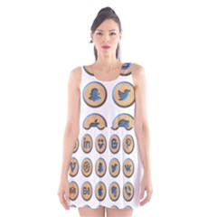 Social Media Icon Icons Social Scoop Neck Skater Dress by Nexatart