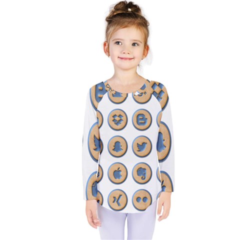 Social Media Icon Icons Social Kids  Long Sleeve Tee by Nexatart