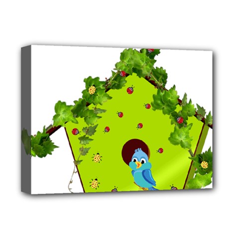 Bluebird Bird Birdhouse Avian Deluxe Canvas 16  X 12   by Nexatart