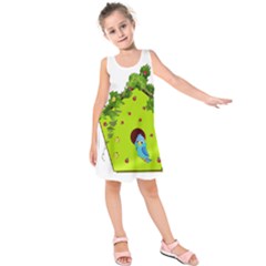 Bluebird Bird Birdhouse Avian Kids  Sleeveless Dress by Nexatart