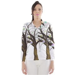 Tree Fantasy Magic Hearts Flowers Wind Breaker (women) by Nexatart