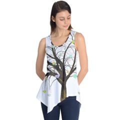 Tree Fantasy Magic Hearts Flowers Sleeveless Tunic by Nexatart