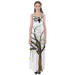 Tree Fantasy Magic Hearts Flowers Empire Waist Maxi Dress by Nexatart