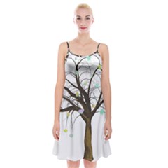 Tree Fantasy Magic Hearts Flowers Spaghetti Strap Velvet Dress