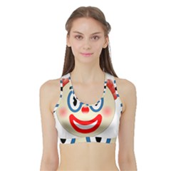 Clown Funny Make Up Whatsapp Sports Bra With Border by Nexatart