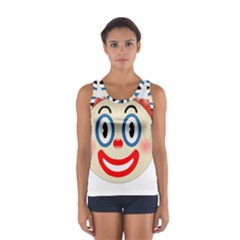 Clown Funny Make Up Whatsapp Women s Sport Tank Top  by Nexatart