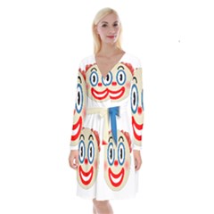 Clown Funny Make Up Whatsapp Long Sleeve Velvet Front Wrap Dress