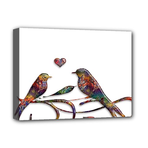 Birds Abstract Exotic Colorful Deluxe Canvas 16  X 12   by Nexatart