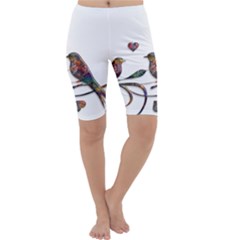 Birds Abstract Exotic Colorful Cropped Leggings  by Nexatart